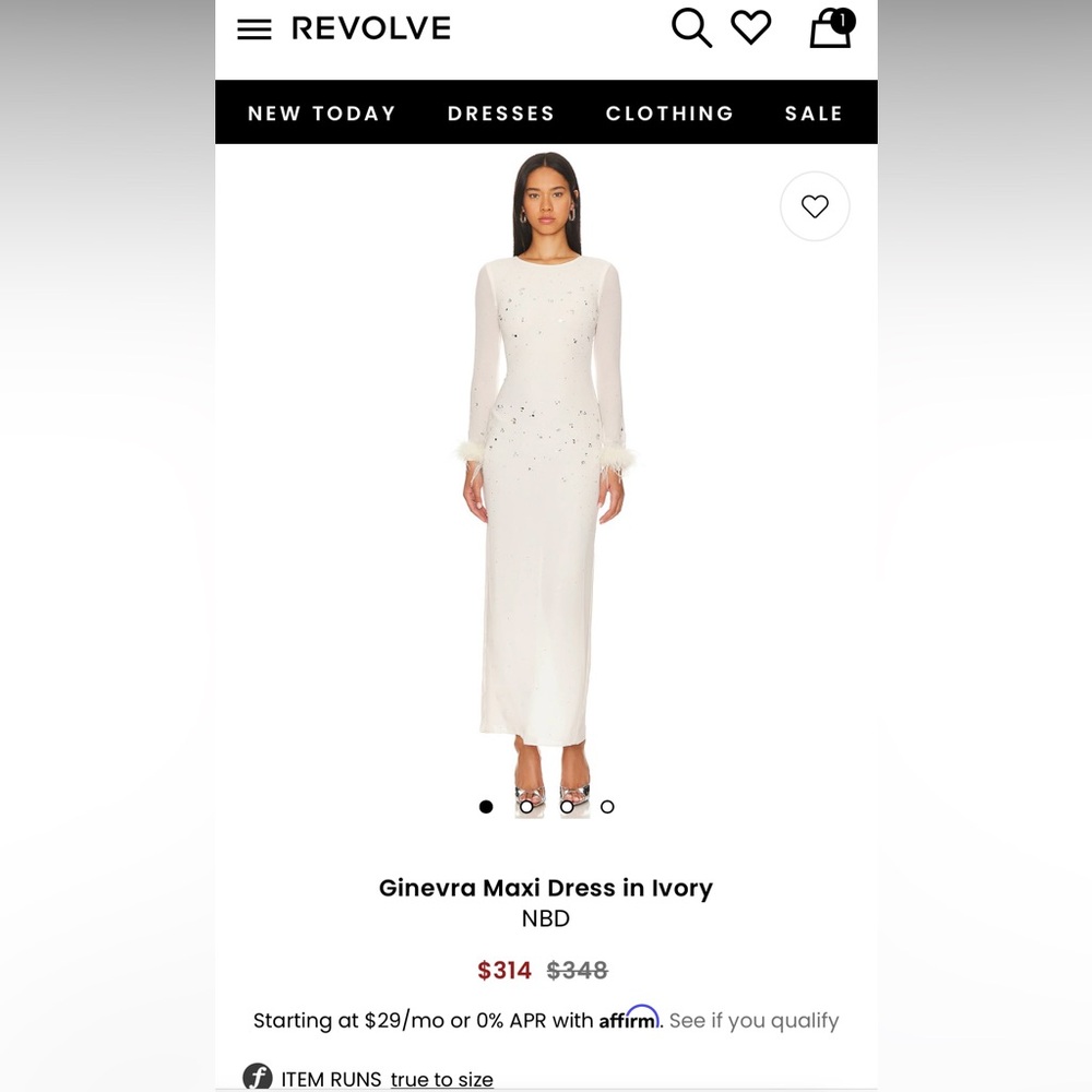 Revolve NBD Ivory Embellished Maxi Dress